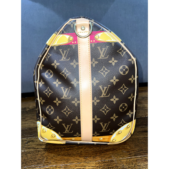 Louis Vuitton Keepall Bandouliere 50 Summer Trunks Monogram Weekend Travel Bag - Picture 7 of 10